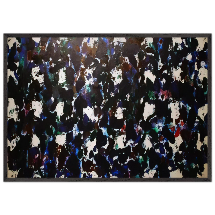 Free Floating Clouds - Sam Francis 70x100 cm / 28x40 inches Framed Art Print – Black Wooden Frame
