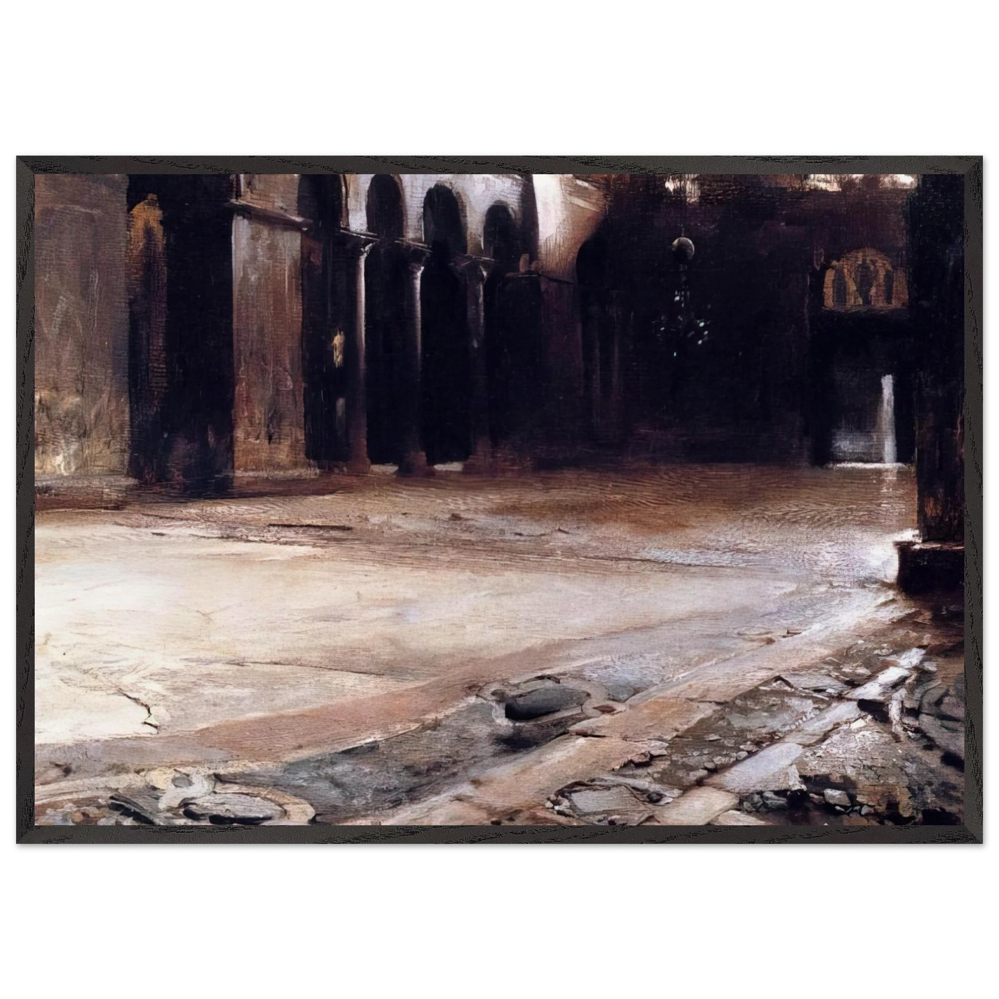 Pavement of St Marks - John Singer Sargent 70x100 cm / 28x40 inches Framed Art Print – Black Wooden Frame