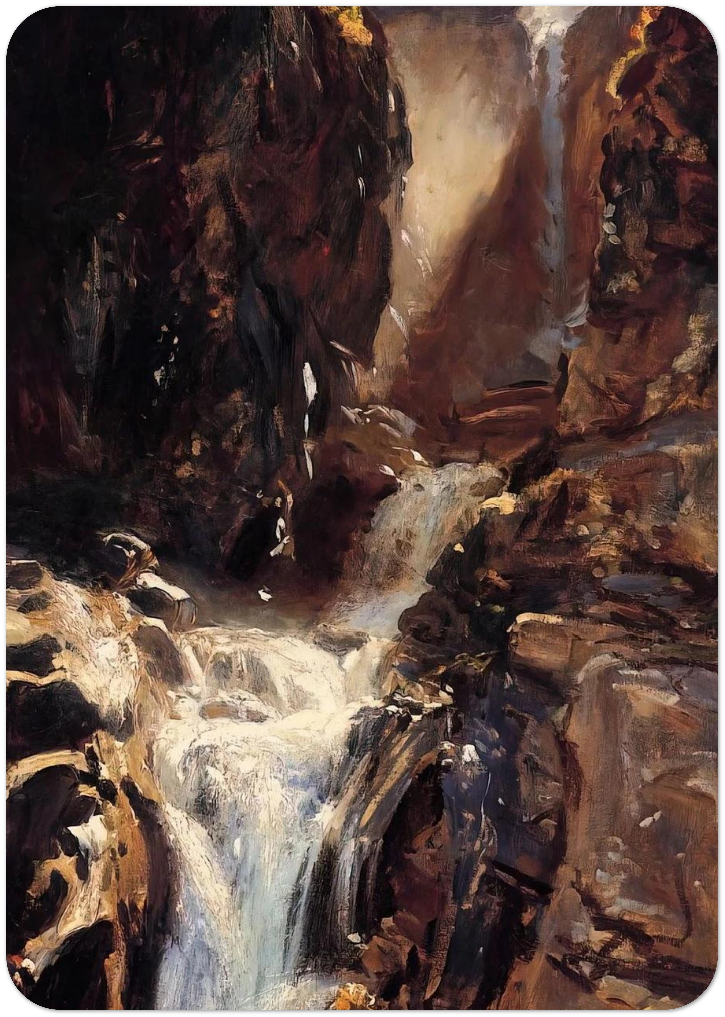 A Waterfall By John Singer Sargent Pack of 10 Post Cards | John Singer Sargent Post Cards | A6 (10.5 x 14.8 cm) - 4.1 x 5.8 inches