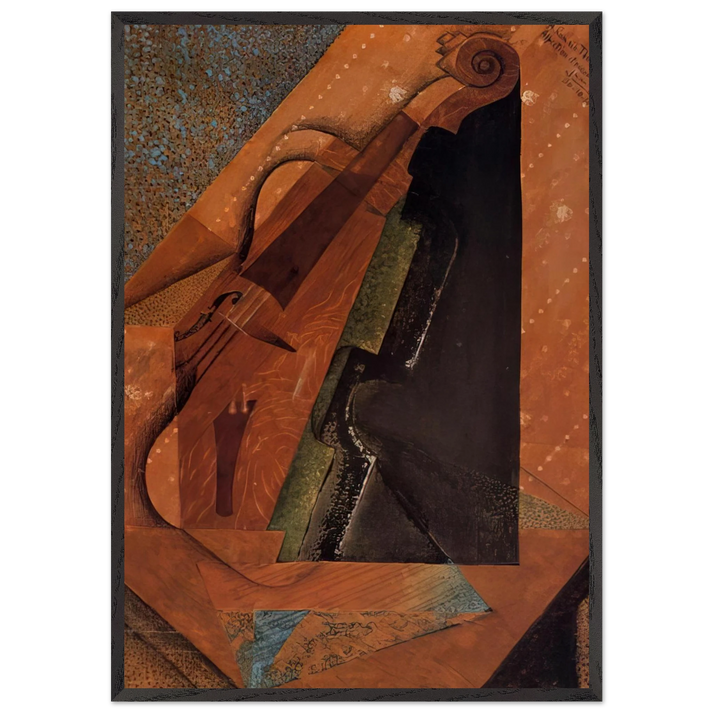 THE VIOLIN 1914 - Juan Gris 70x100 cm / 28x40 inches Framed Art Print – Black Wooden Frame