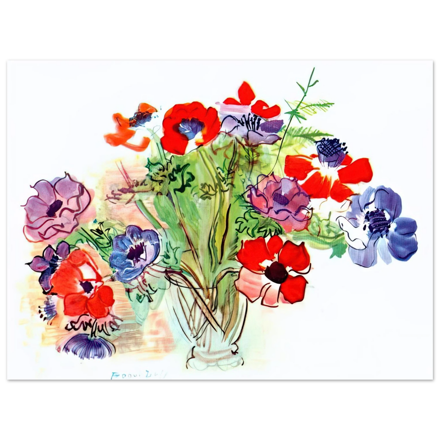 Raoul Dufy - BOUQUET OF FLOWERS 1937 Fine Art Poster - Default Title