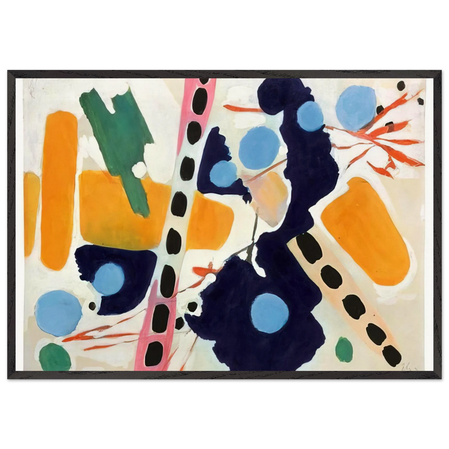 Untitled - 1954 N3 - Ernst Wilhelm Nay Framed Art Print – Black Wooden Frame - Default Title - -Framed Art Print