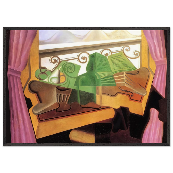 OPEN WINDOW WITH HILLS 1923 - Juan Gris 70x100 cm / 28x40 inches Framed Art Print – Black Wooden Frame