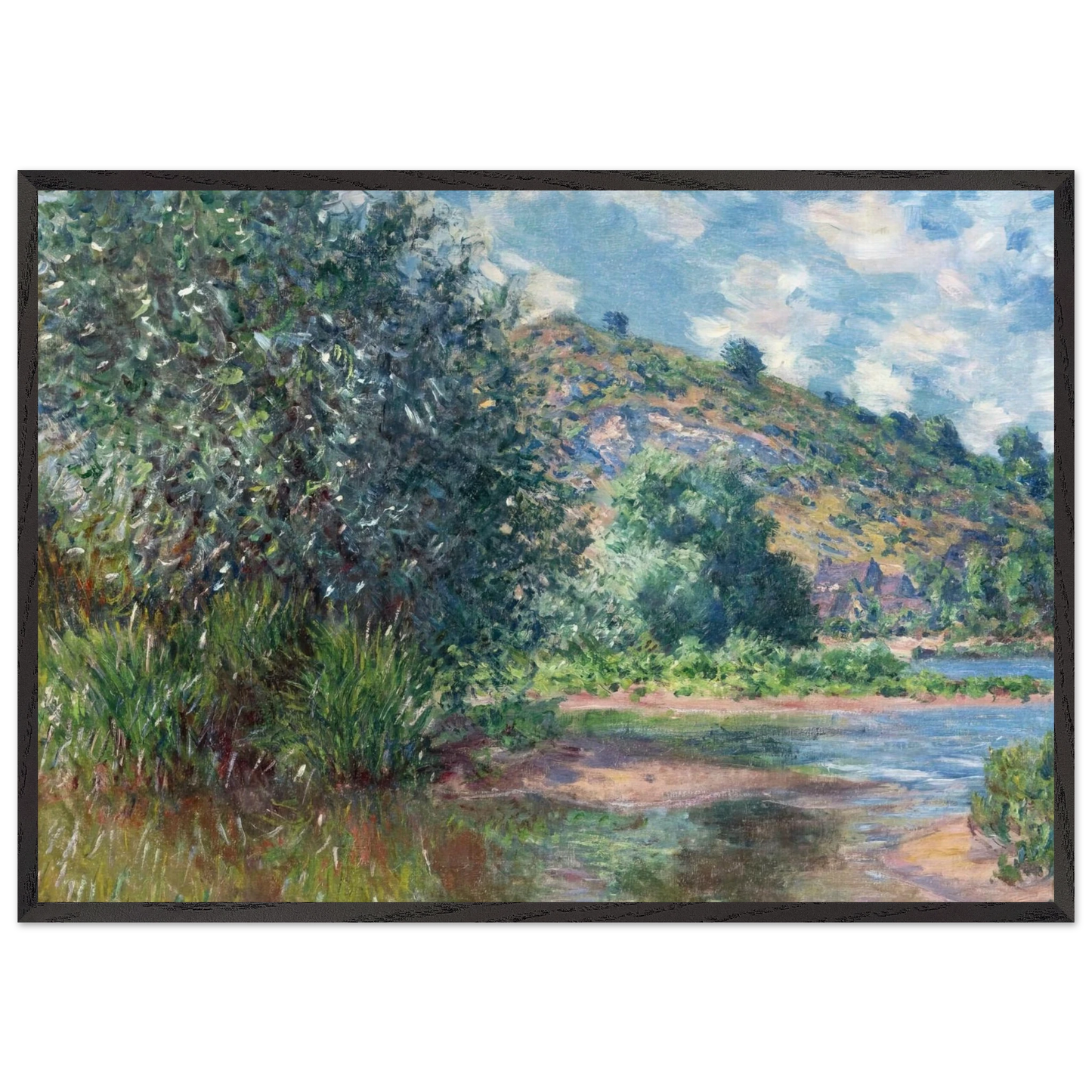 Landscape at Port-Villez - claude monet Framed Art Print – Black Wooden Frame - Default Title - -Framed Art Print