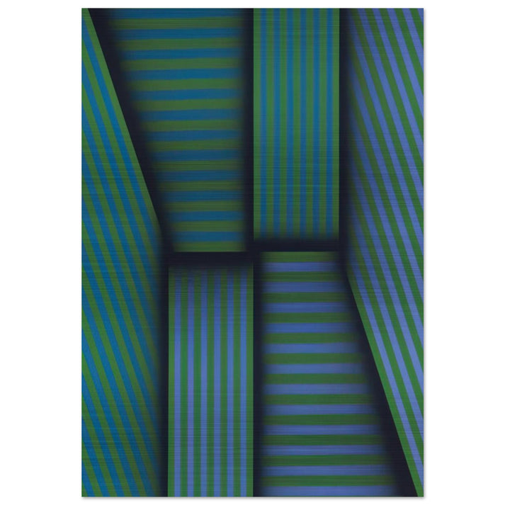 Scarlatti's Garden - Op Art - Omar Rayo Brushed Aluminum Print - 70x100 cm / 28x40 inches | Omar Rayo Aluminum Print | Omar Rayo Prints