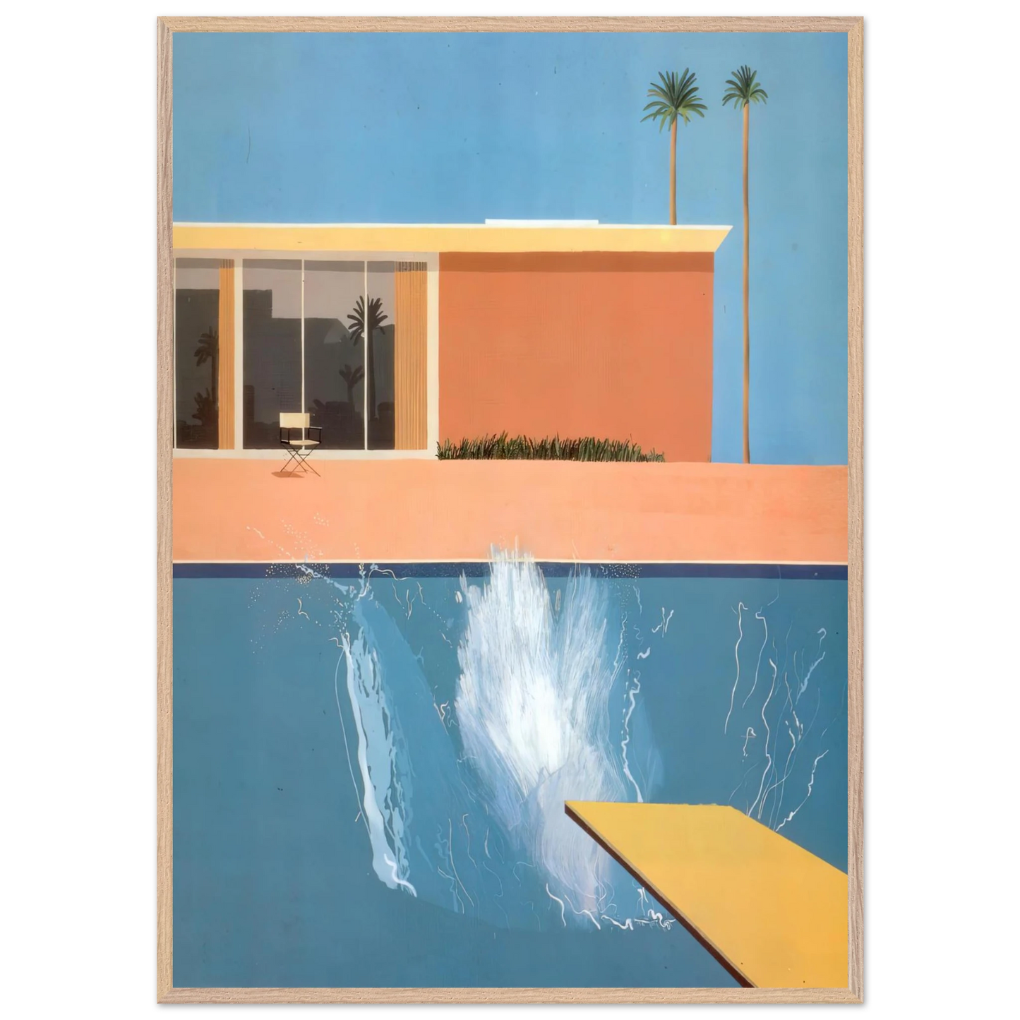 David Hockney - David Hockney Wall art - 60x80 cm / 24x32 Inches - Premium Wooden Framed Poster With Fine Art Paper - White frame