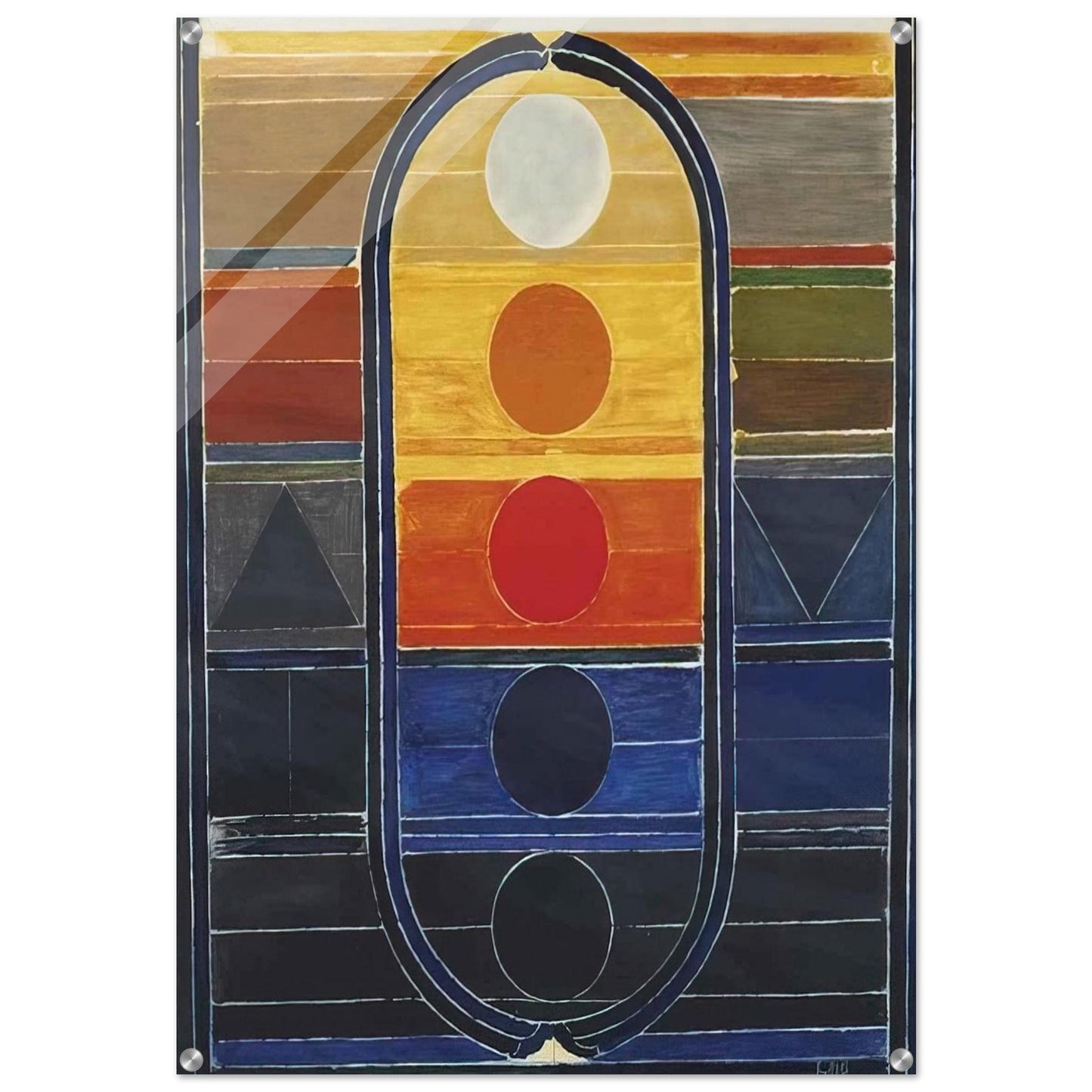 Composition - Abstract Art - S. H. Raza Acrylic Print - 70x100 cm / 28x40″ inches | S. H. Raza Wall Art | S. H. Raza Prints