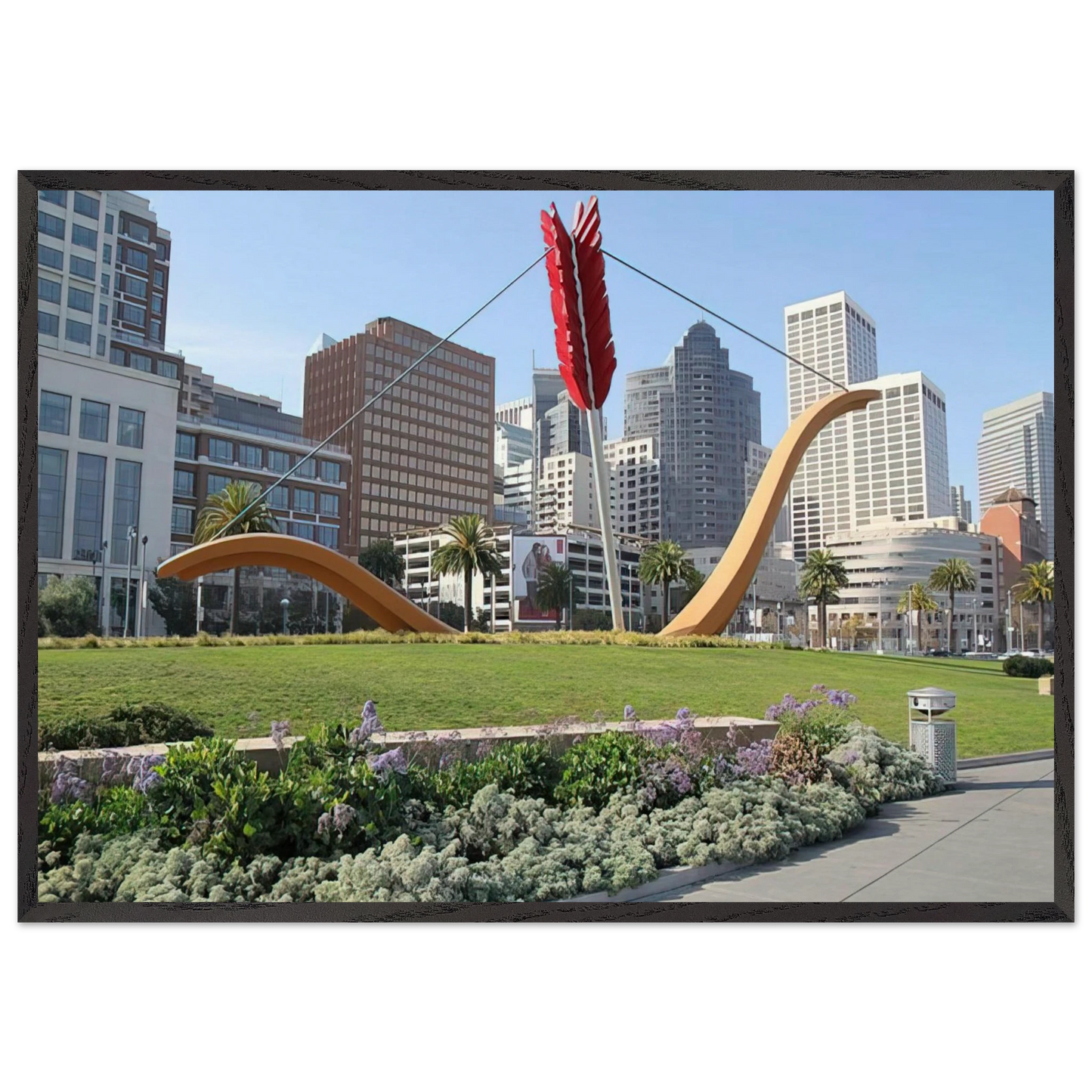 CUPID S SPAN COLLABORATION WITH VAN BRUGGEN 2002 - Claes Oldenburg Framed Art Print – Black Wooden Frame - Default Title - -Framed Art Print