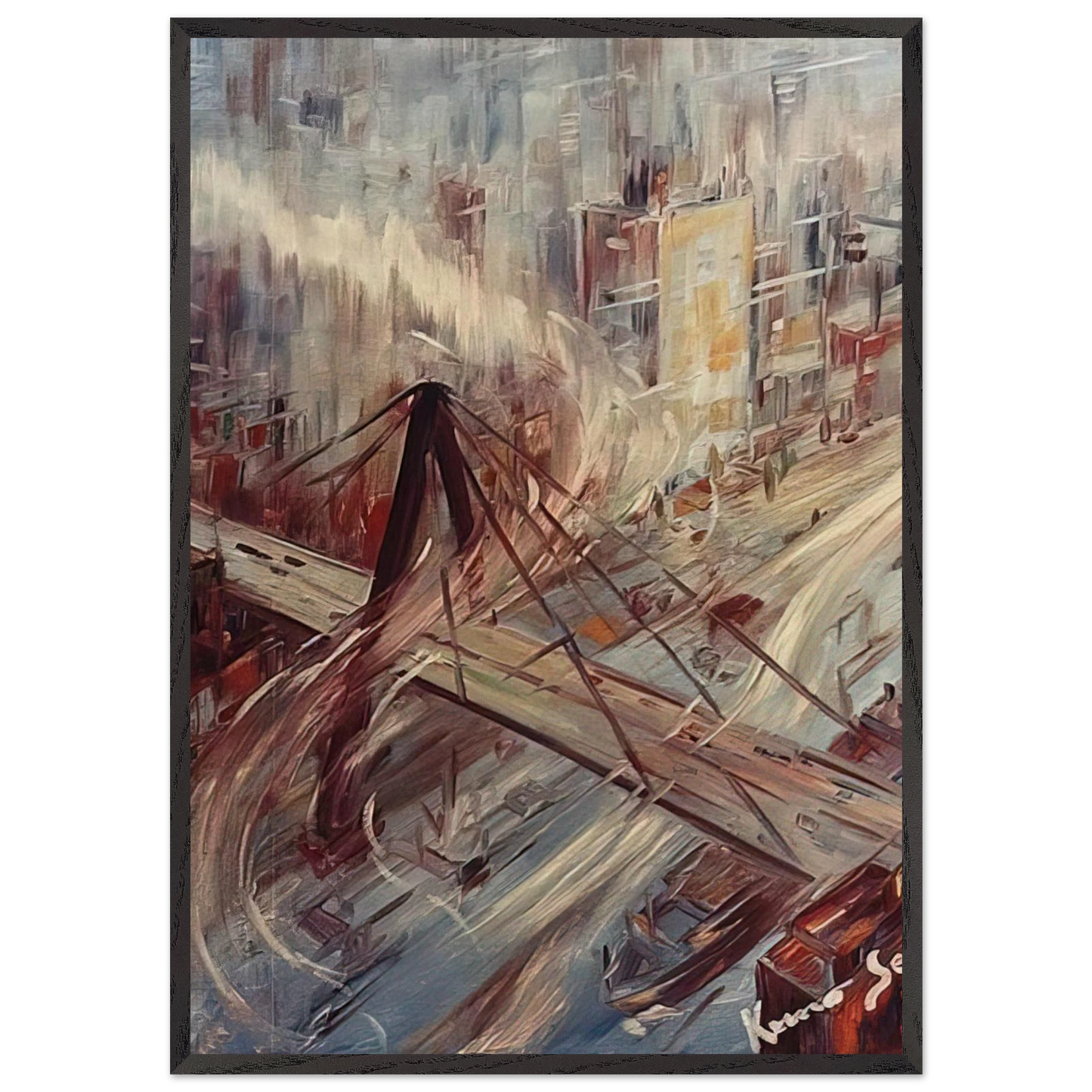 Untitled - 1967 N7 - Konrad Zuse 70x100 cm / 28x40 inches Framed Art Print – Black Wooden Frame