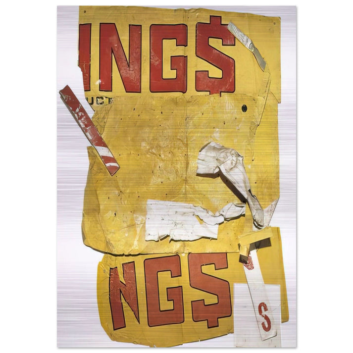 YELLOW MOBY GLUT 1986 - Robert Rauschenberg Brushed Aluminum Print - 70x100 cm / 28x40 inches | Robert Rauschenberg Aluminum Print | Robert Rauschenberg Prints