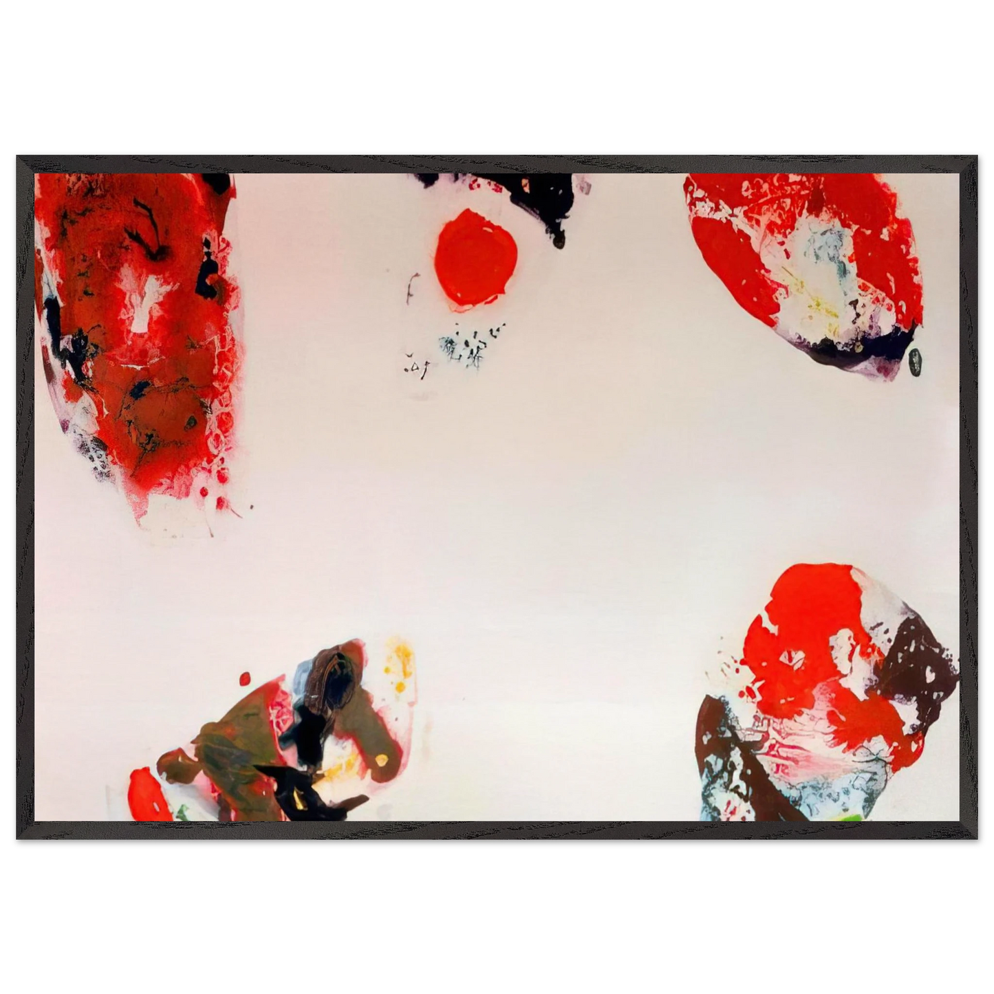 Berlin Red - Sam Francis 70x100 cm / 28x40 inches Framed Art Print – Black Wooden Frame