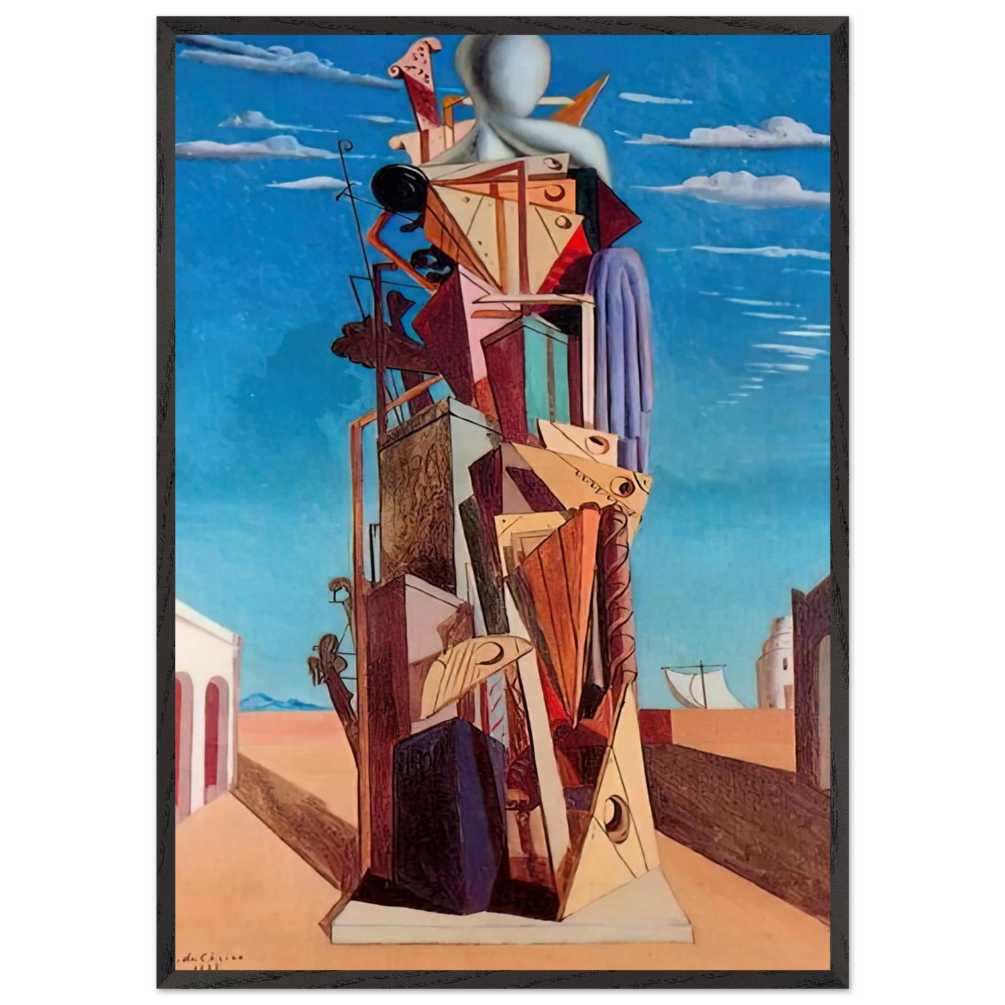 THE GREAT MACHINE 1925 - Giorgio de Chirico Framed Art Print – Black Wooden Frame - Default Title - -Framed Art Print