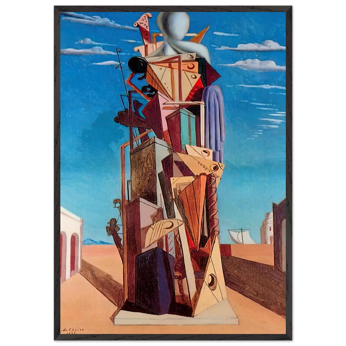 THE GREAT MACHINE 1925 - Giorgio de Chirico 70x100 cm / 28x40 inches Framed Art Print – Black Wooden Frame
