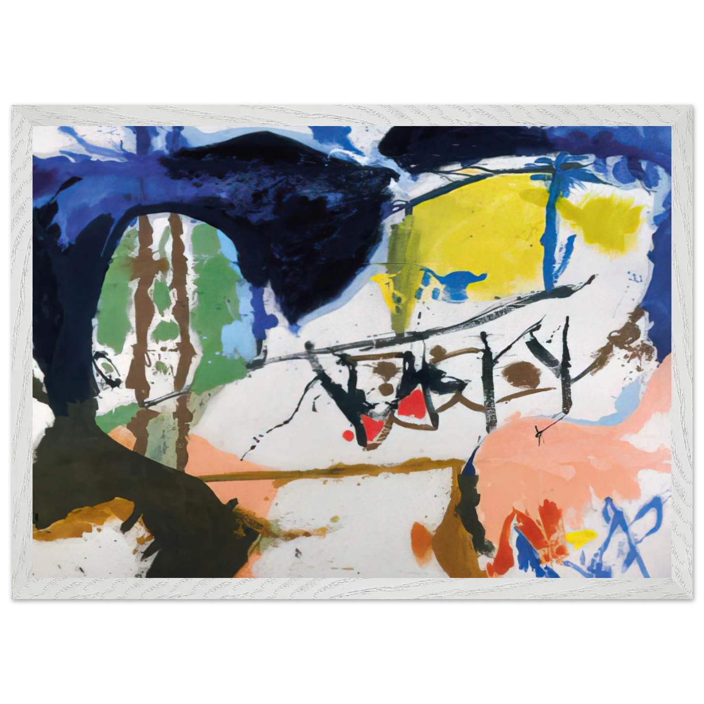 Helen Frankenthaler - Acres - 1959 Wall art - 50x70 cm / 20x28 inches - Premium Wooden Framed Poster With Fine Art Paper - Black frame