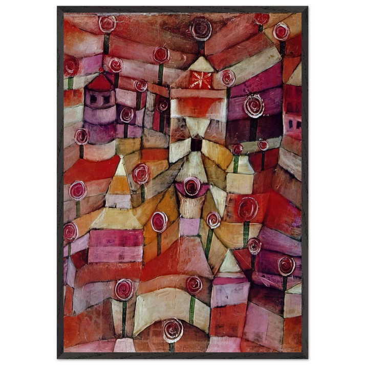 ROSE GARDEN 1920 - Paul Klee 70x100 cm / 28x40 inches Framed Art Print – Black Wooden Frame
