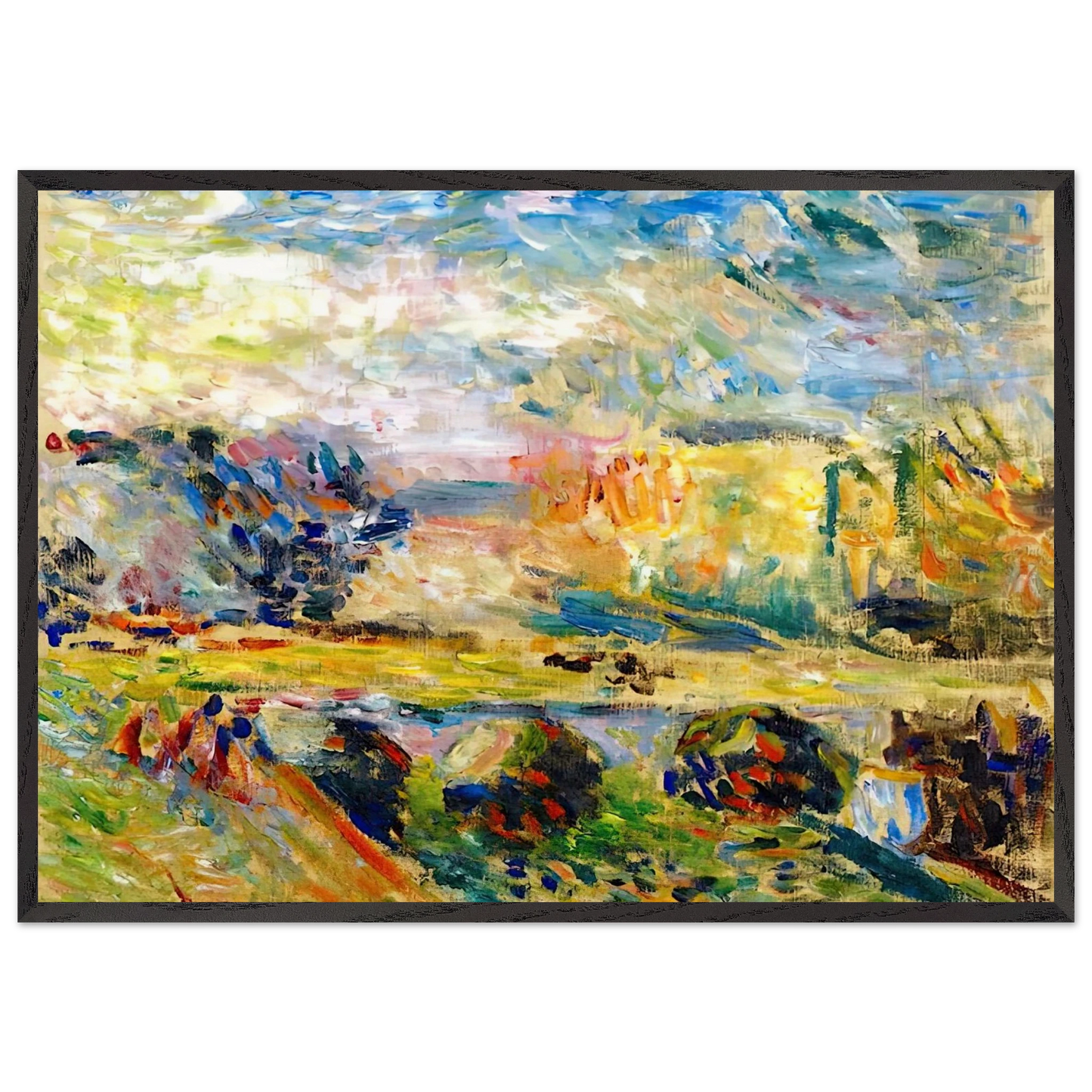 THE BRIDGE 1901 - Henri Matisse 70x100 cm / 28x40 inches Framed Art Print – Black Wooden Frame