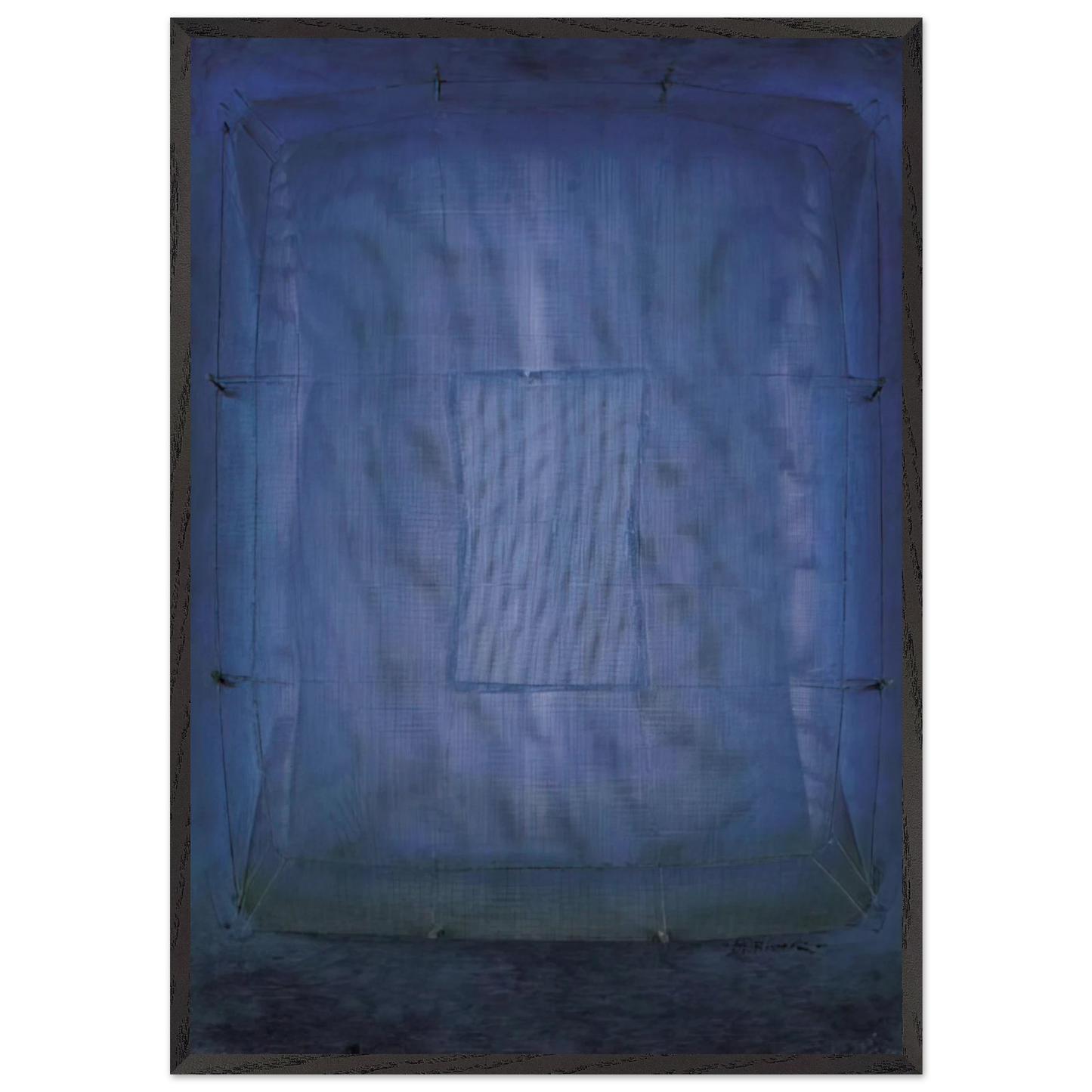 Azul - Art Informel - Manuel Rivera 70x100 cm / 28x40 inches Framed Art Print – Black Wooden Frame