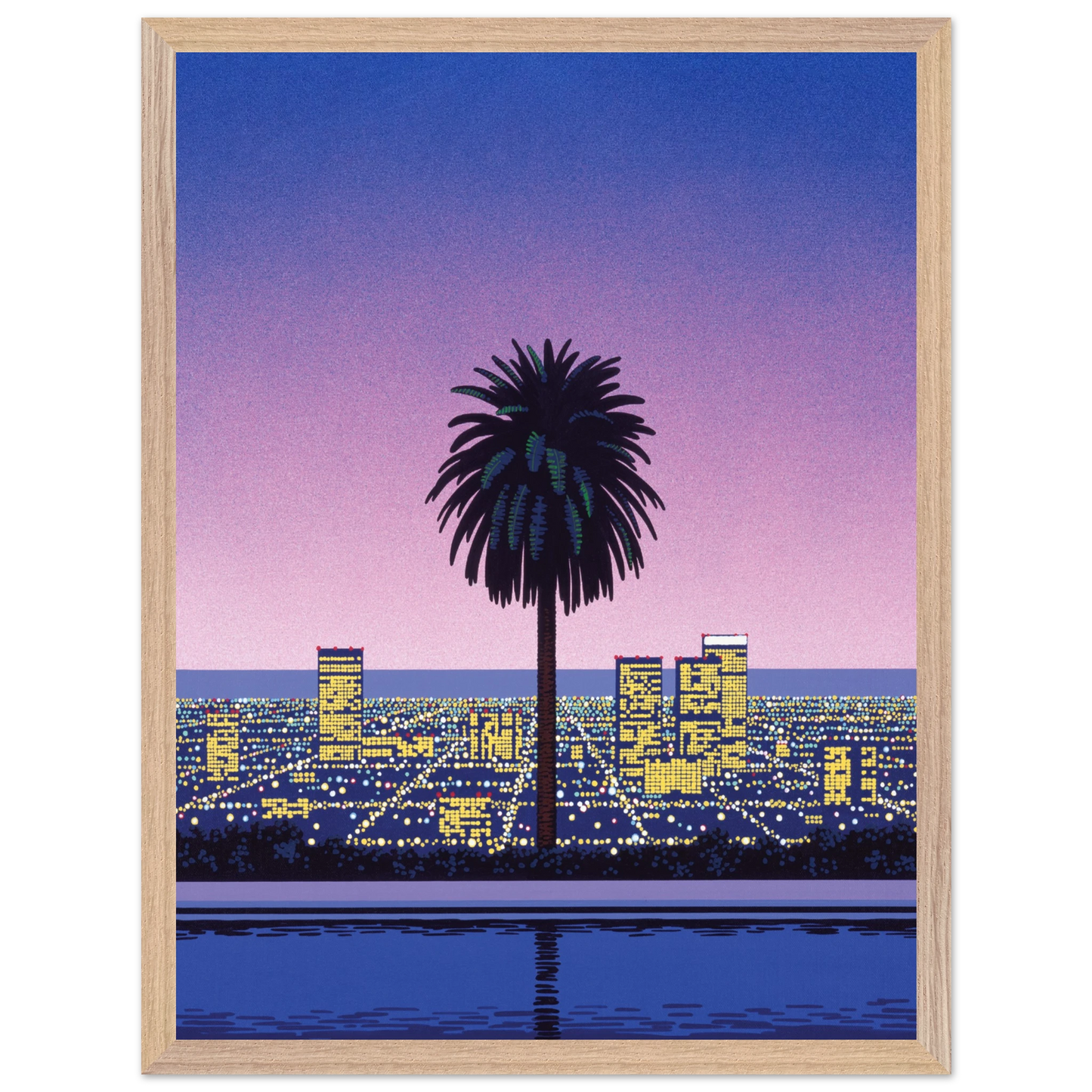 Hiroshi Nagai - Pacific Breeze 2 Wall Art - 60x80 cm / 24x32 inches - Premium Wooden Framed Poster With Fine Art Paper - Black frame