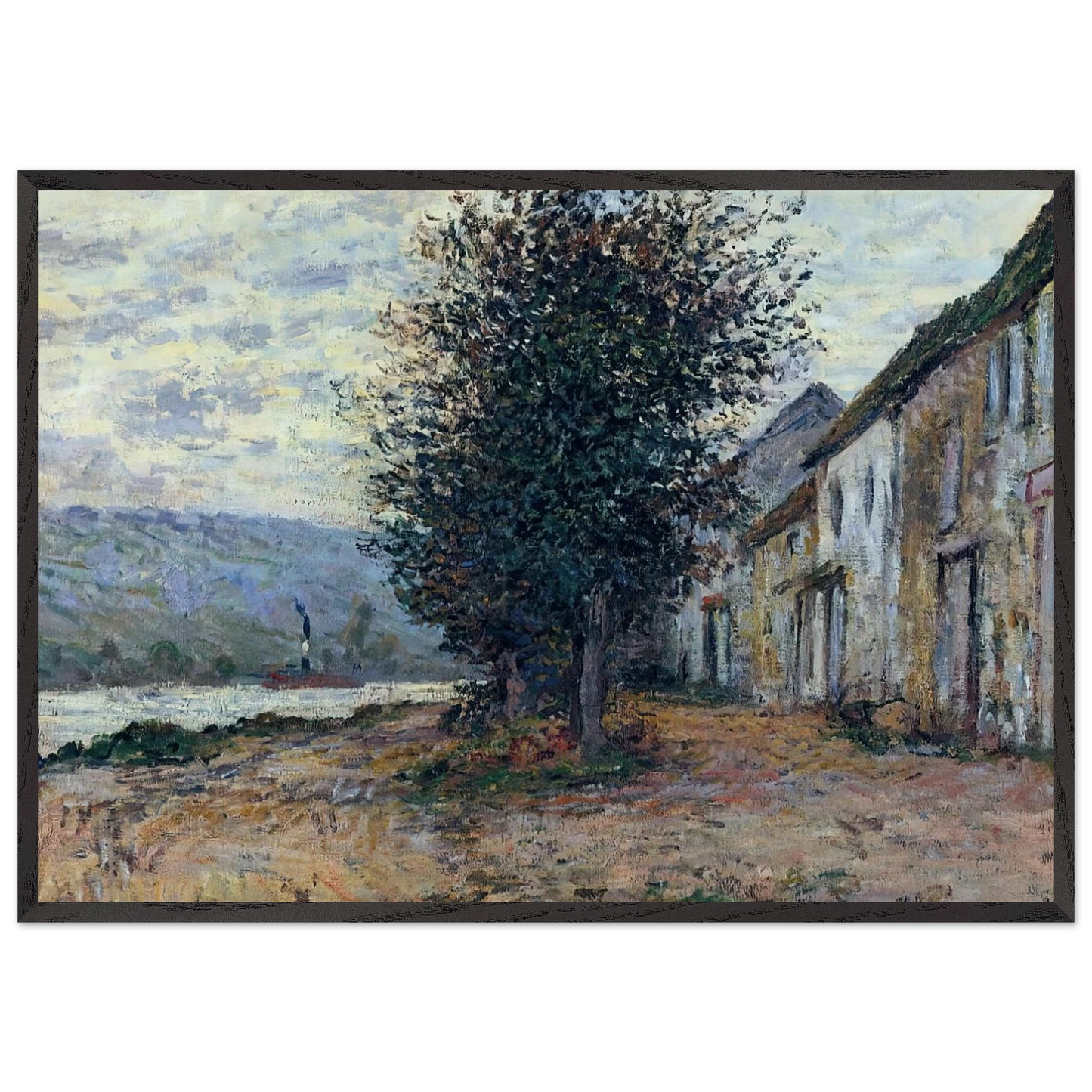 The Banks of the Seine N1 - claude monet Framed Art Print – Black Wooden Frame - Default Title - -Framed Art Print