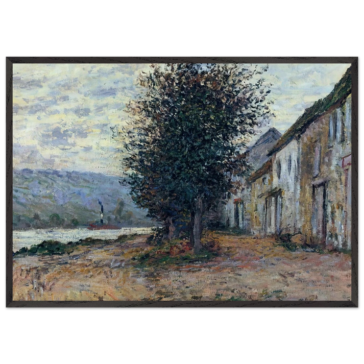 The Banks of the Seine N1 - claude monet 70x100 cm / 28x40 inches Framed Art Print – Black Wooden Frame