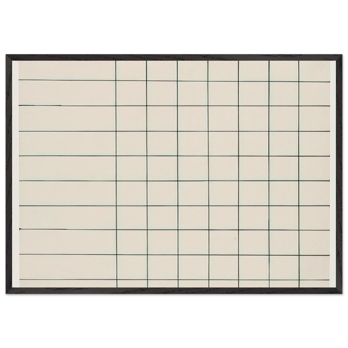 Grid Lines from the series Line Form Color - Ellsworth Kelly 70x100 cm / 28x40 inches Framed Art Print – Black Wooden Frame