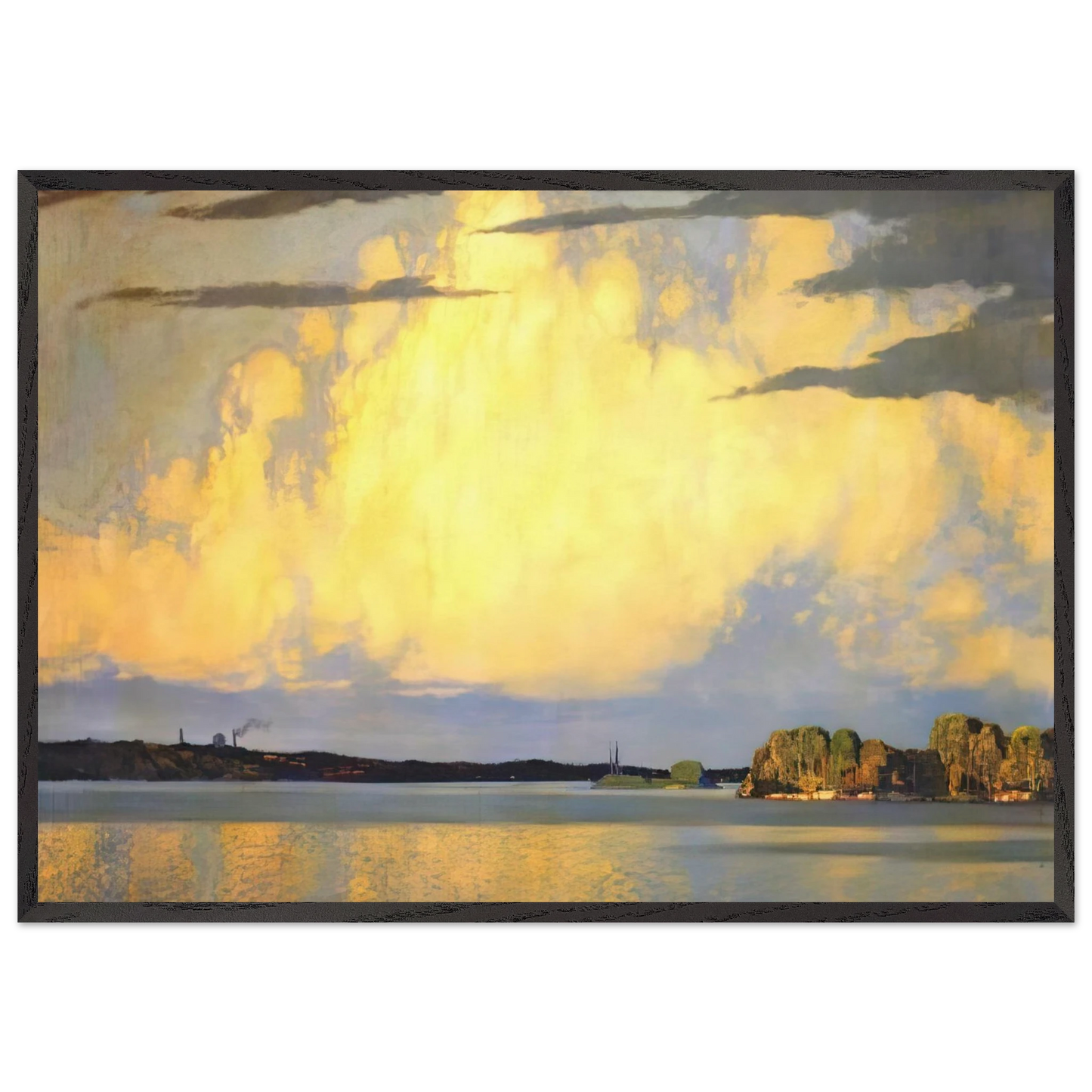 Serenity Lake of the Woods - 1922 - Frank Johnston Framed Art Print – Black Wooden Frame - Default Title - -Framed Art Print