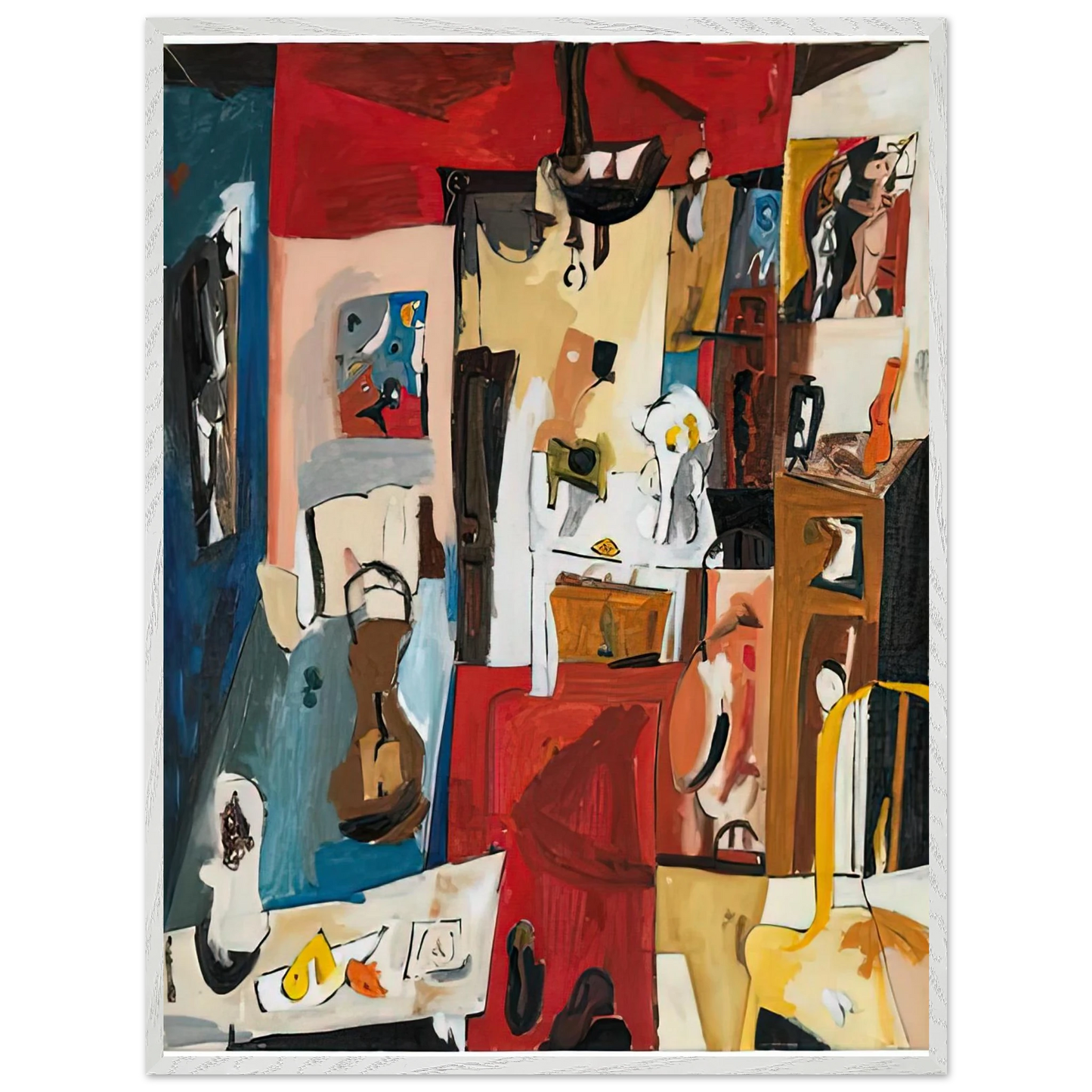 Helen Frankenthaler - 21st Street Studio, 1950- Wall Art - 30x40 cm / 12x16 inches - Premium Wooden Framed Poster With Fine Art Paper - Wood frame