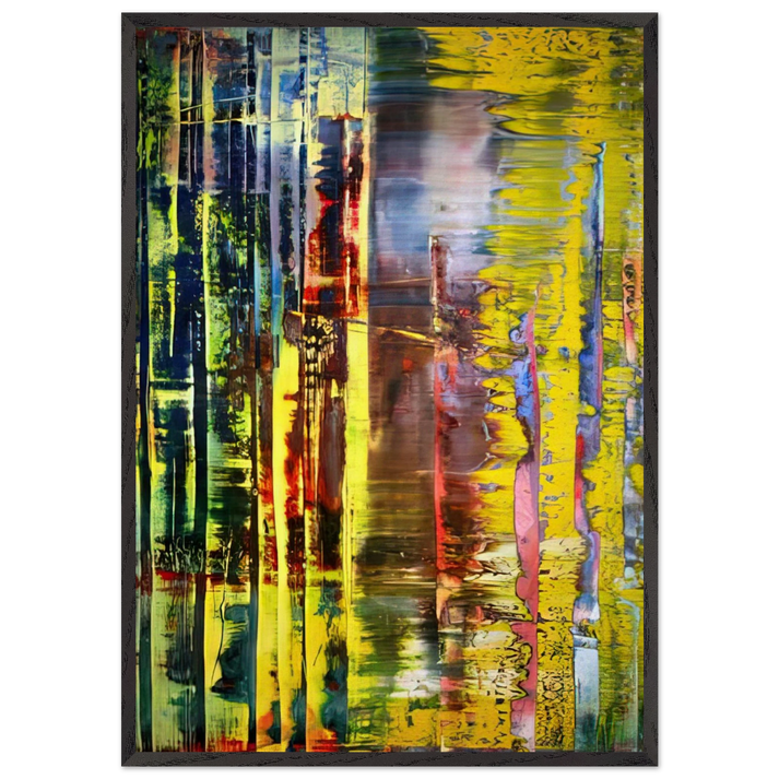 ABSTRACT PAINTING 780 1 - Gerhard Richter 70x100 cm / 28x40 inches Framed Art Print – Black Wooden Frame