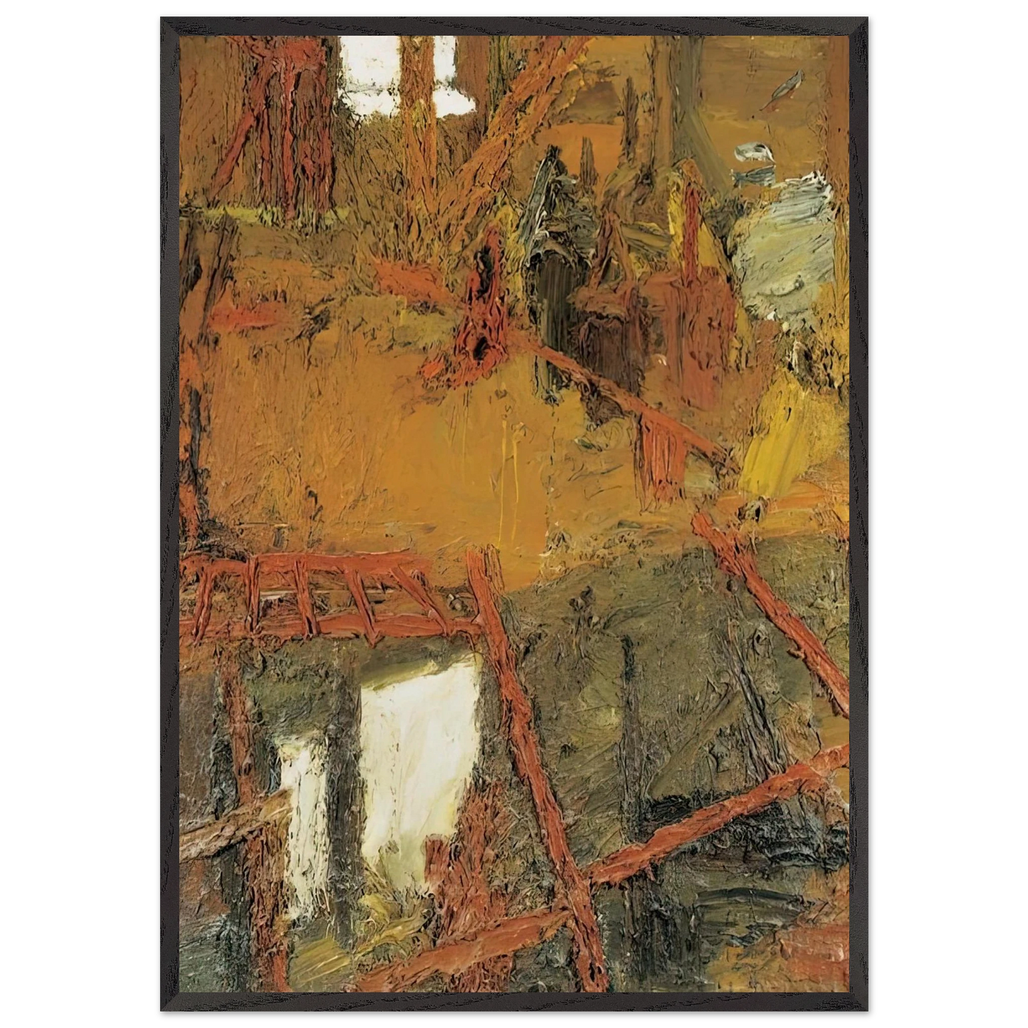 EMPIRE CINEMA MODERN POSTCARD - Frank Auerbach 70x100 cm / 28x40 inches Framed Art Print – Black Wooden Frame
