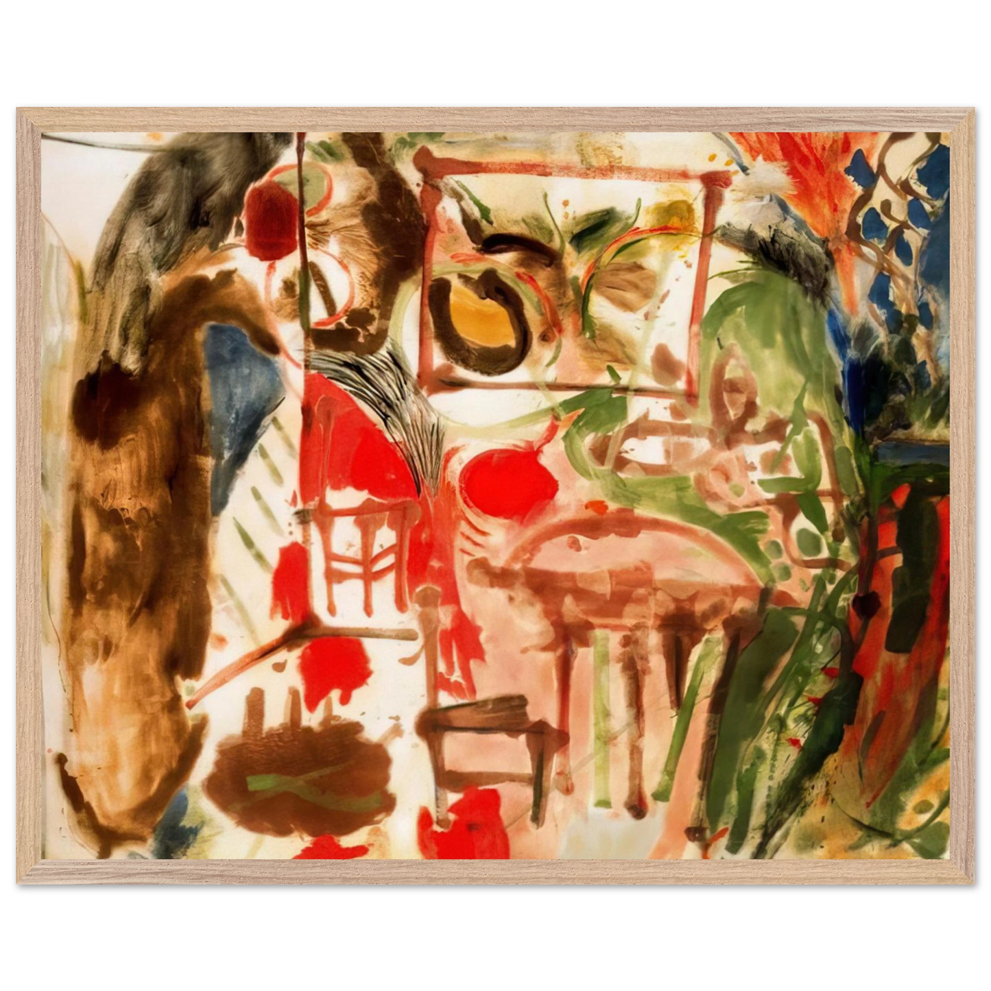 Helen Frankenthaler - Interior - 1957 Wall art - 15x20 cm / 6x8 inches - Premium Wooden Framed Poster With Fine Art Paper - White frame