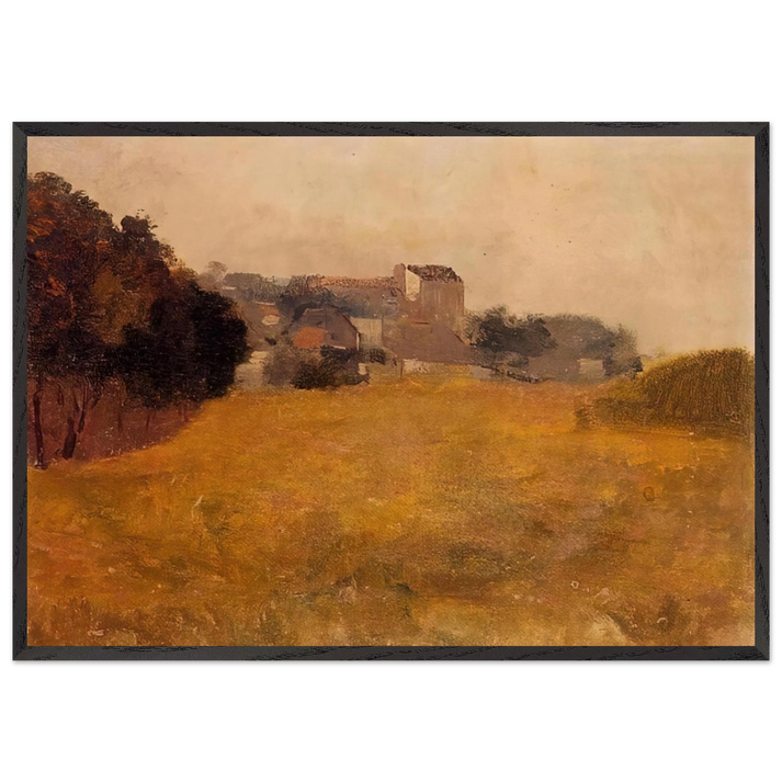 SMALL VILLAGE IN THE MEDOC - Odilon Redon 70x100 cm / 28x40 inches Framed Art Print – Black Wooden Frame