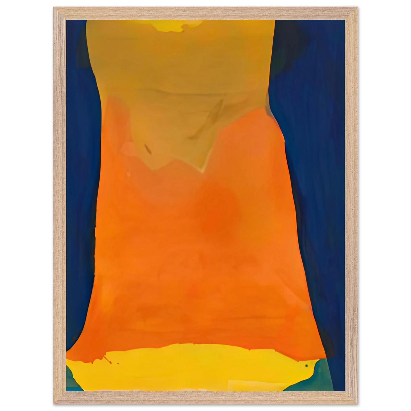 Helen Frankenthaler - Orange Mood, 1963-64- Wall Art - 30x40 cm / 12x16 inches - Premium Wooden Framed Poster With Fine Art Paper - Wood frame