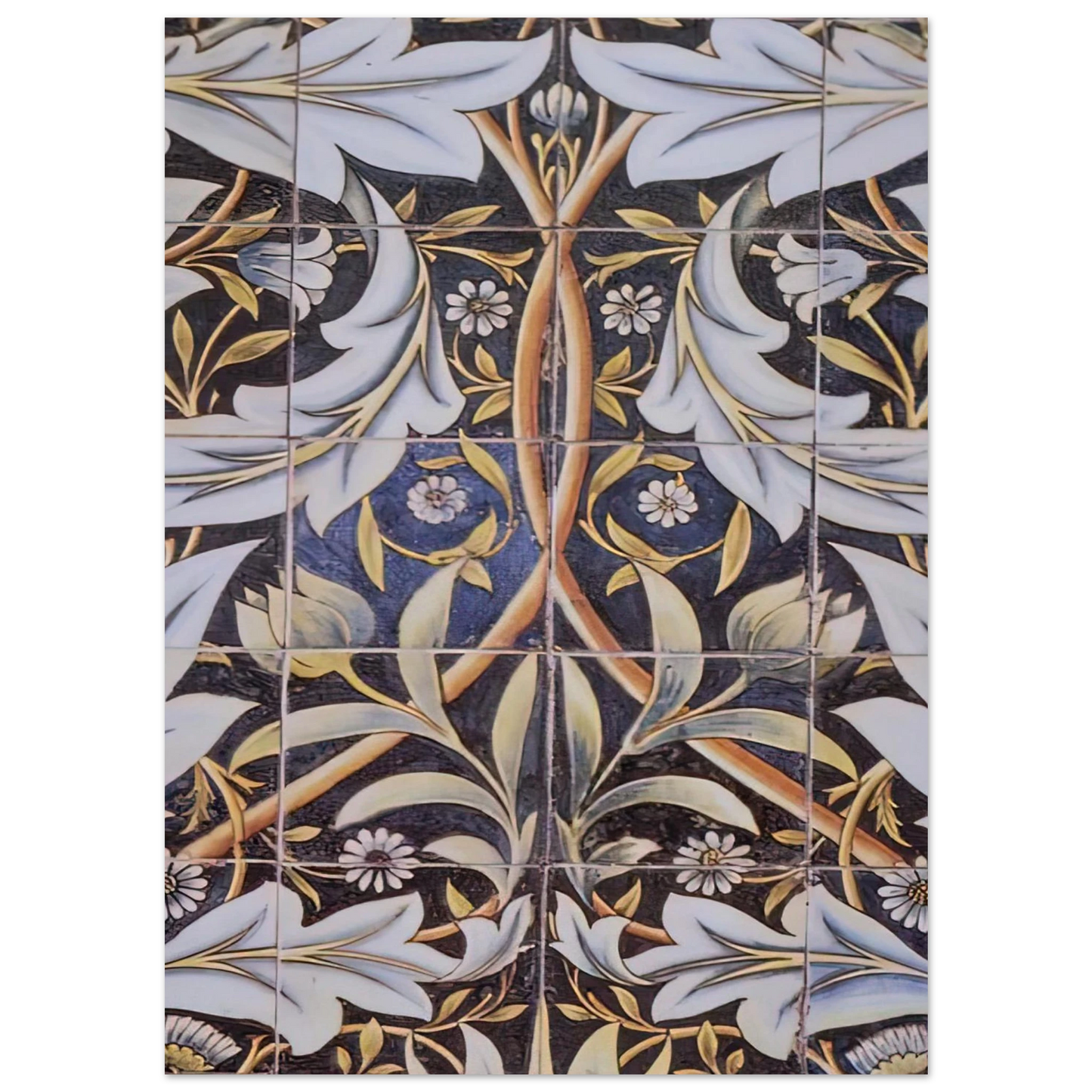 William Morris - PANEL OF CERAMIC TILES DESIGNED BY MORRIS AND PRODUCED BY WILLIAM DE MORGAN 1876 Fine Art Poster - 75x100 cm / 30x40 inches