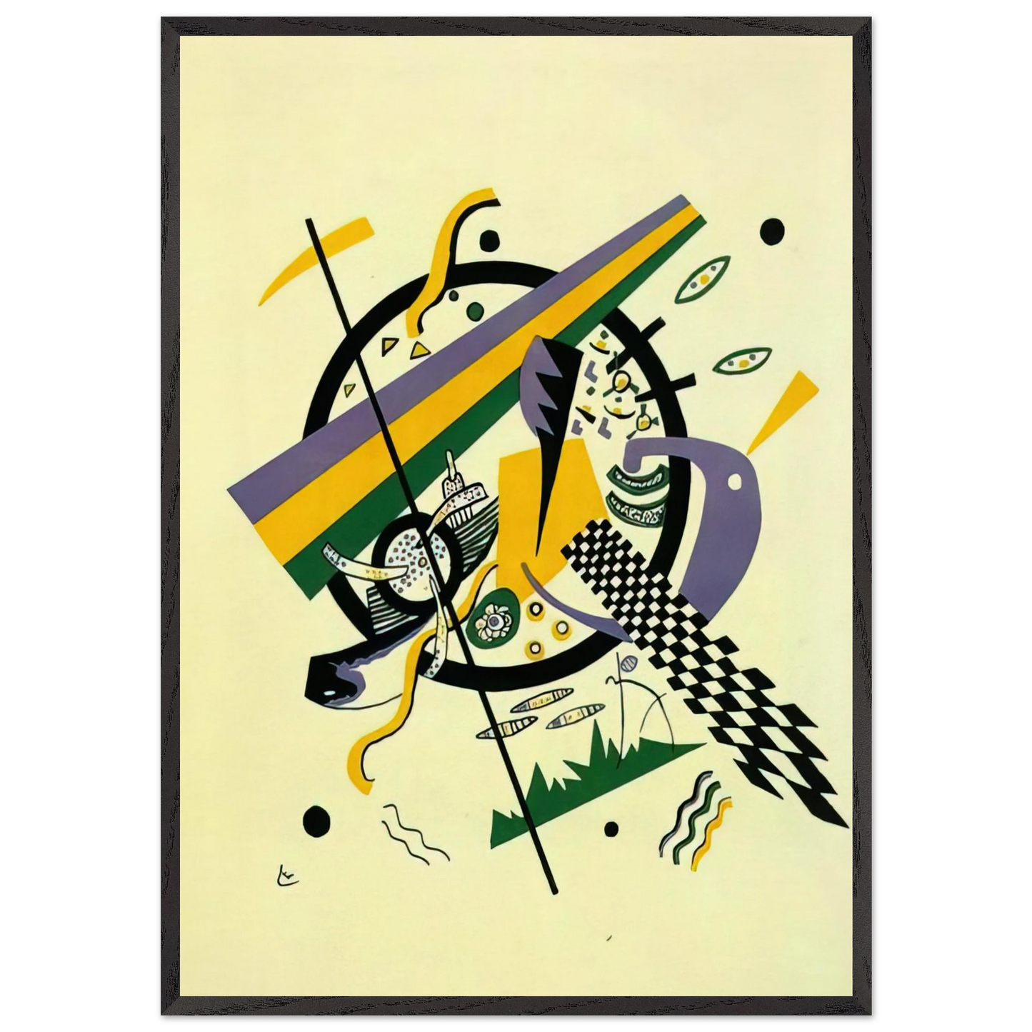 SMALL WORLDS IV 1922 - Wassily Kandinsky 70x100 cm / 28x40 inches Framed Art Print – Black Wooden Frame