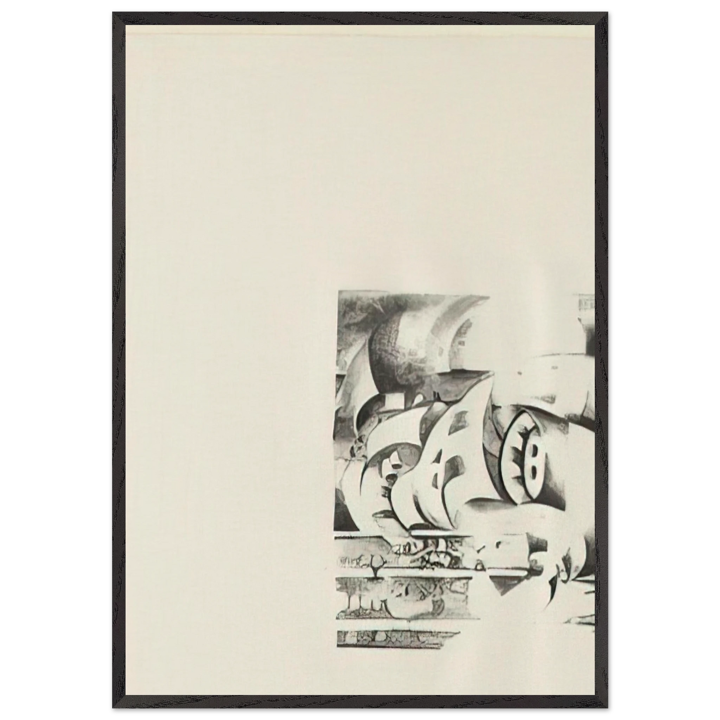 ELEVENTH STONE 1970 - Lee Bontecou 70x100 cm / 28x40 inches Framed Art Print – Black Wooden Frame