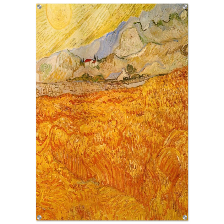 Wheat Field behind Saint Paul Hospital with a Reaper - Vincent van Gogh Acrylic Print - 70x100 cm / 28x40″ inches