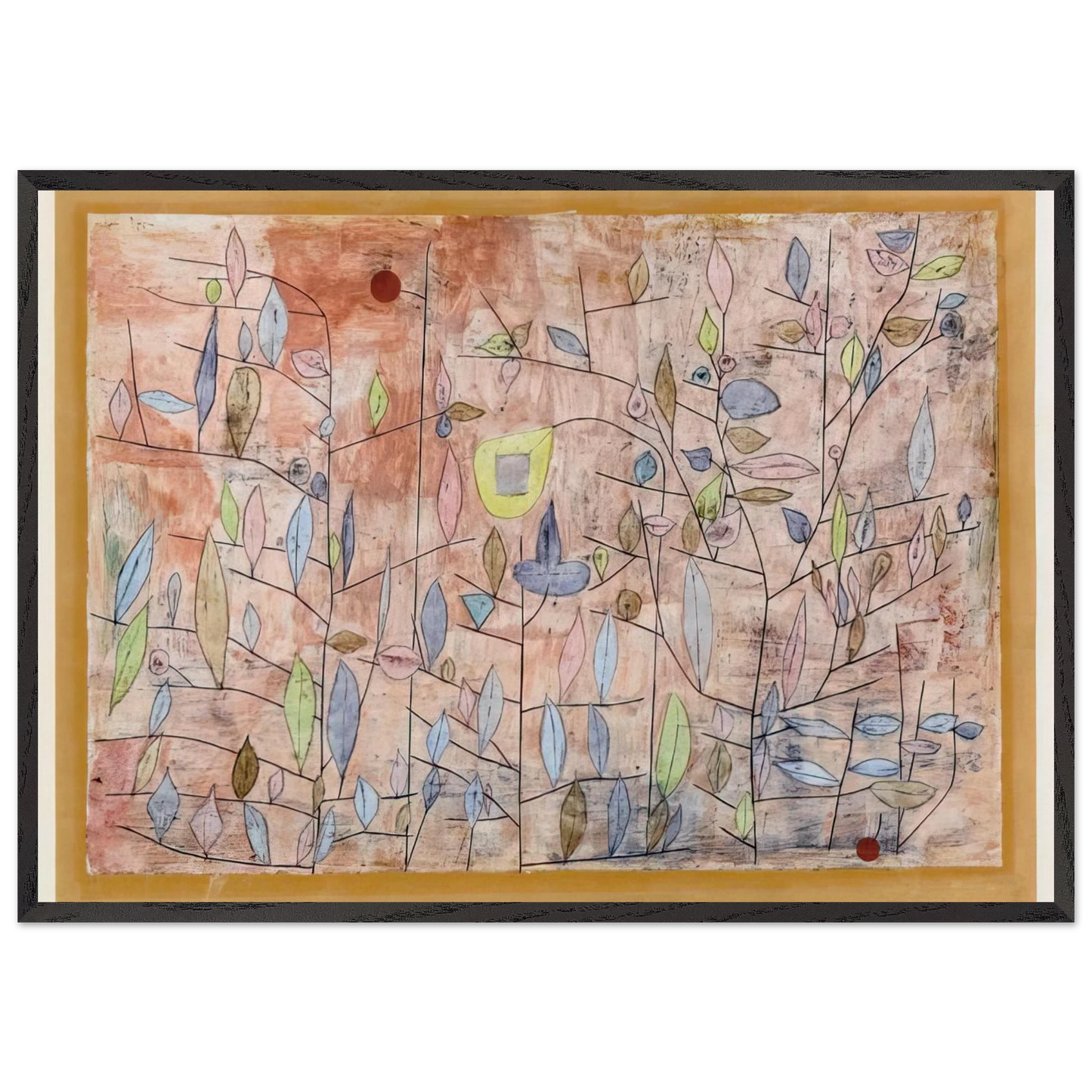 SPARSE FOLIAGE 1934 - Paul Klee Framed Art Print – Black Wooden Frame - Default Title - -Framed Art Print
