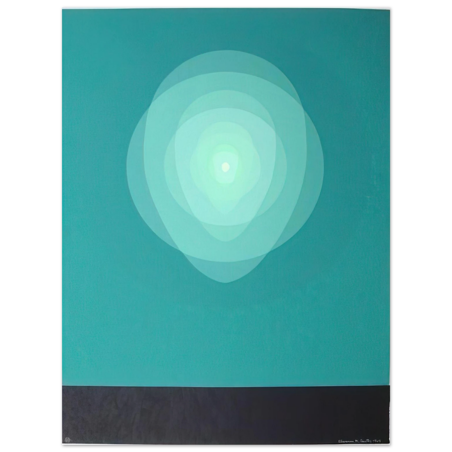 Clarence Holbrook Carter - Teal Mandala - 1969 Fine Art Poster - Default Title
