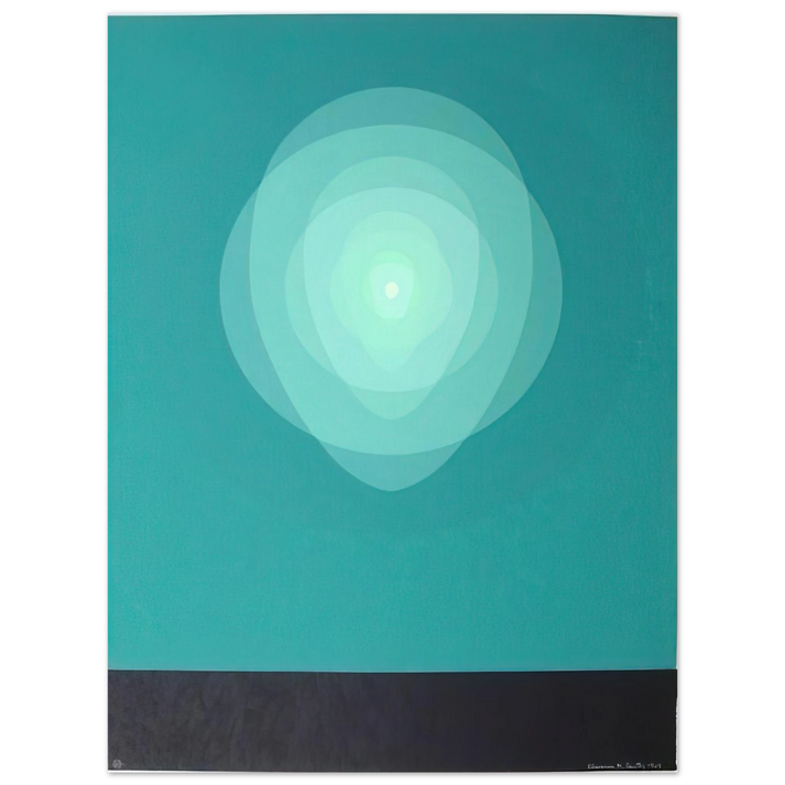 Clarence Holbrook Carter - Teal Mandala - 1969 75x100 cm / 30x40inches Fine Art Poster