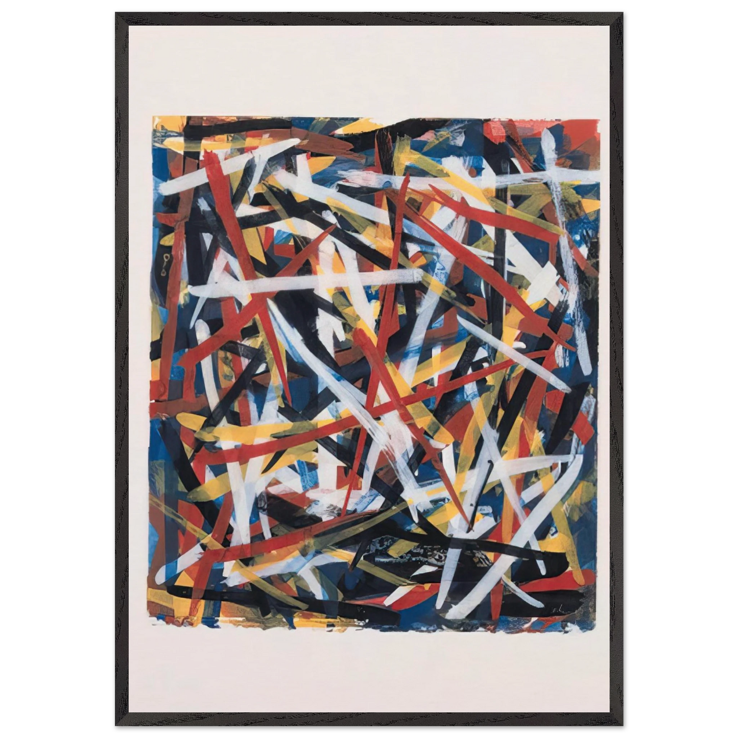Brushstrokes - Sol LeWitt 70x100 cm / 28x40 inches Framed Art Print – Black Wooden Frame