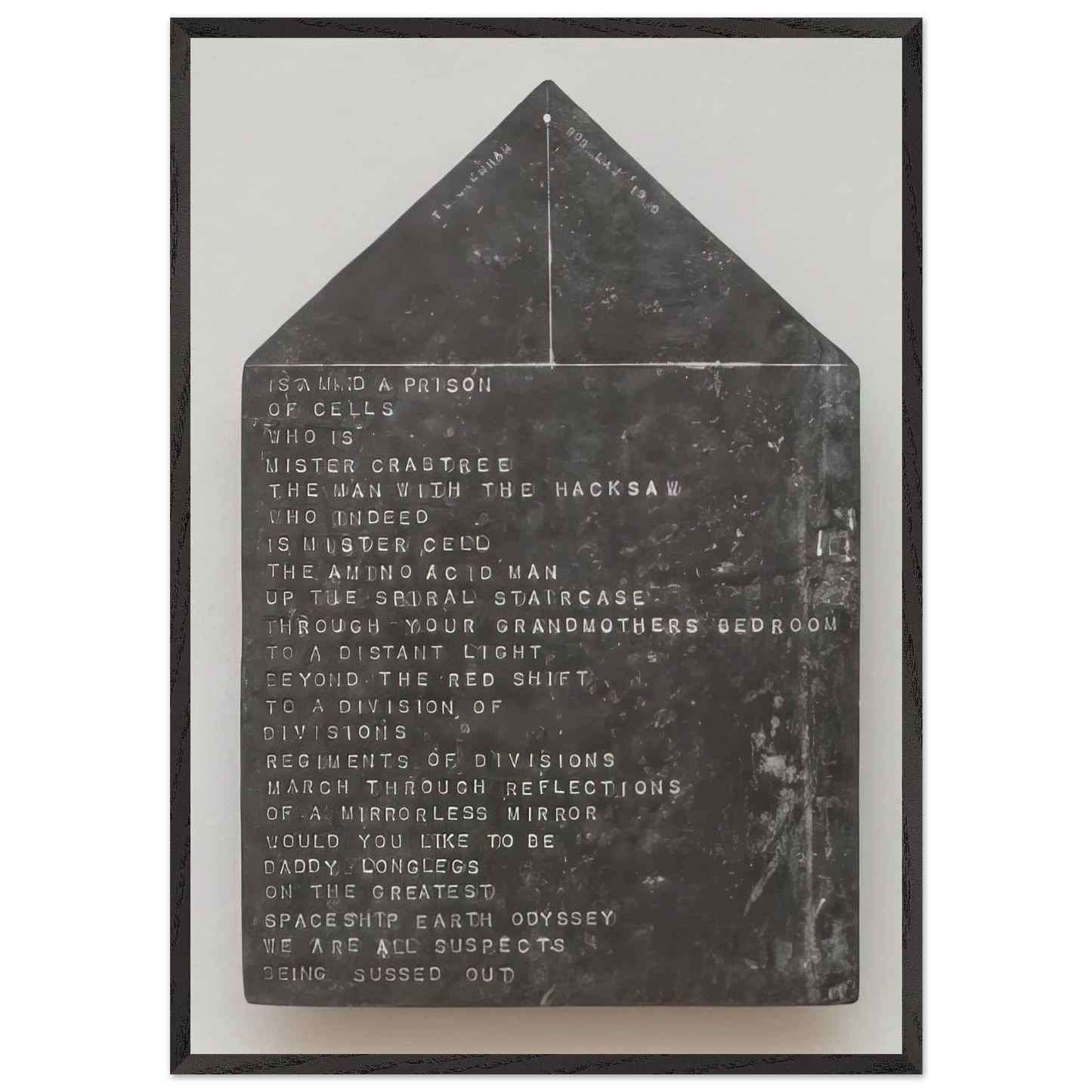 Is a Mind a Prison - 1970 - Bob Law Framed Art Print – Black Wooden Frame - Default Title - -Framed Art Print