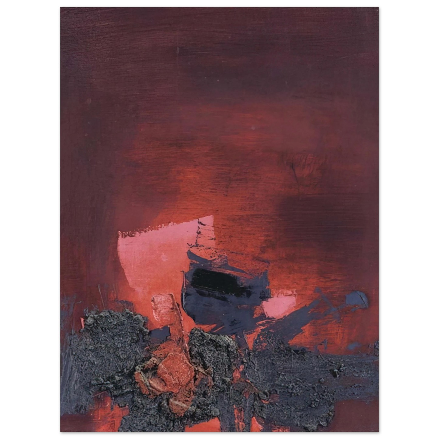 Luis Feito - SIN T TULO ABSTRACCI N EN ROSO Y NEGRO Fine Art Poster - Default Title