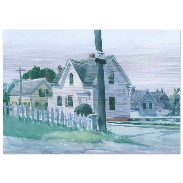 White House with Dormer Window - Edward Hopper Brushed Aluminum Print - 70x100 cm / 28x40 inches | Edward Hopper Aluminum Print | Edward Hopper Prints