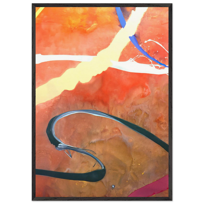 Serpentine - 1969 - Ronnie Landfield 70x100 cm / 28x40 inches Framed Art Print – Black Wooden Frame