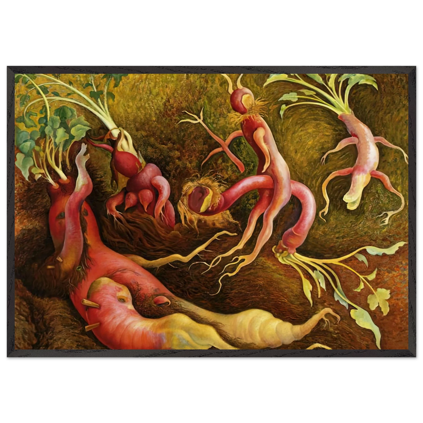 THE TENPTATIONS OF SAINT ANTONY 1947 - Diego Rivera Framed Art Print – Black Wooden Frame - Default Title - -Framed Art Print