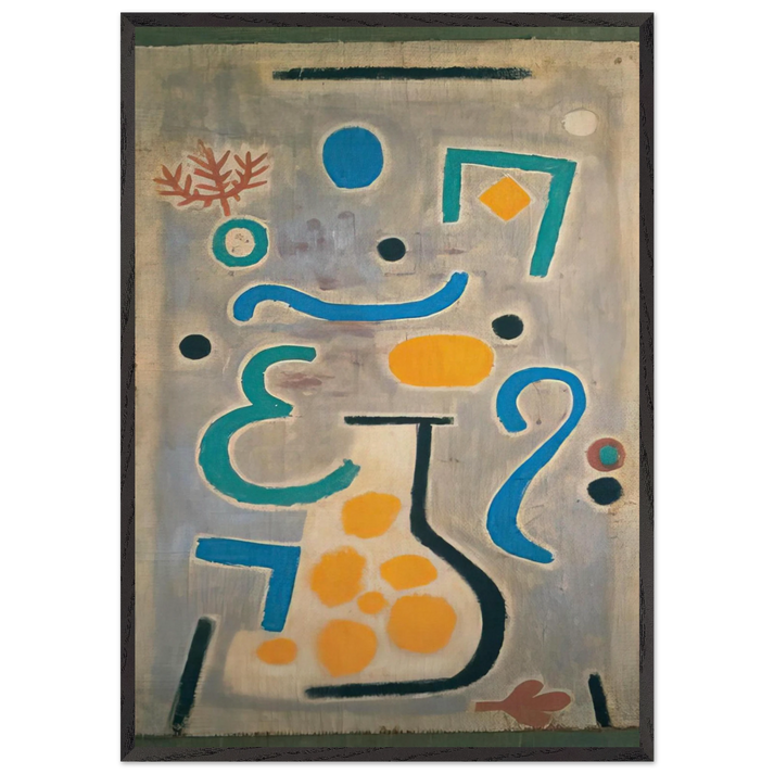 THE VASE 1938 - Paul Klee 70x100 cm / 28x40 inches Framed Art Print – Black Wooden Frame
