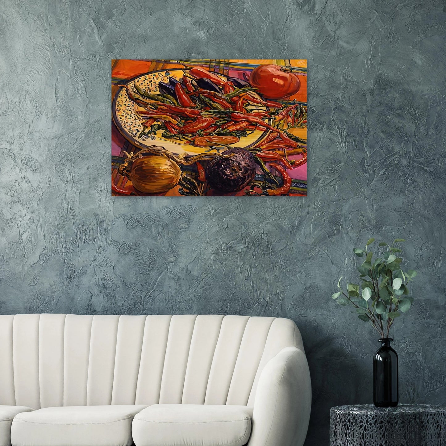 CHILI PEPPERS 2005 - Janet Fish Brushed Aluminum Print - 70x100 cm / 28x40 inches | Janet Fish Aluminum Print | Janet Fish Prints