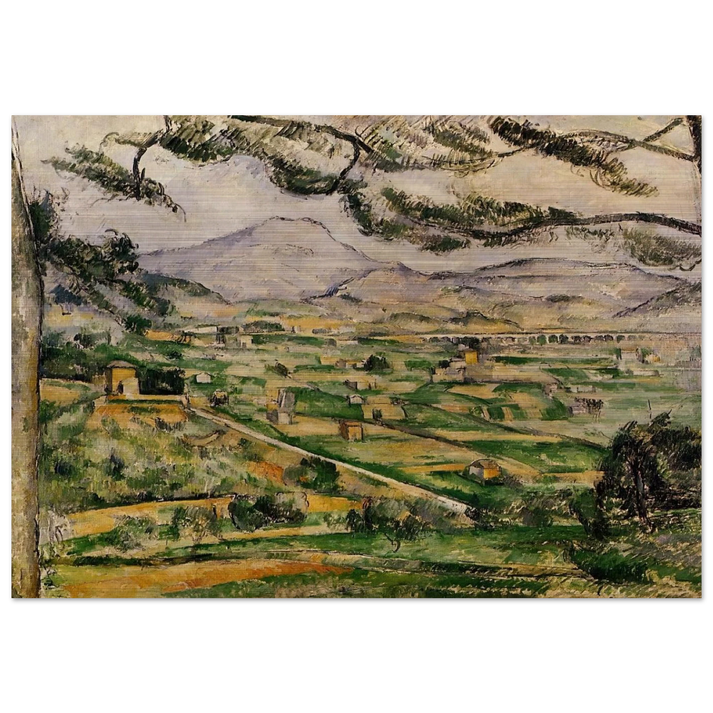 Mont Sainte-Victoire with Large Pine - Paul Cézanne Brushed Aluminum Print - 70x100 cm / 28x40 inches | Paul Cézanne Aluminum Print | Paul Cézanne Prints