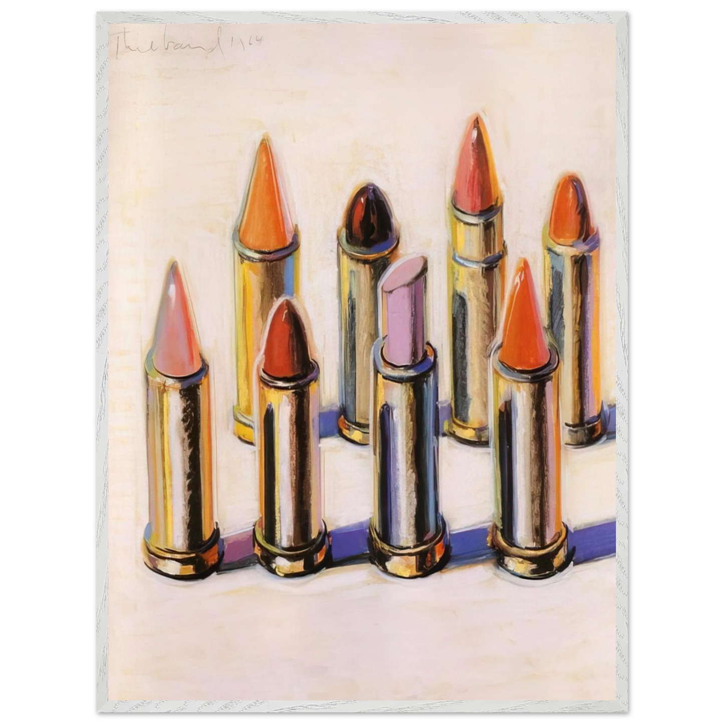 Wayne Thiebaud - Lipsticks - 1964 Wall Art - 60x80 cm / 24x32 inches - Premium Wooden Framed Poster With Fine Art Paper - Wood frame