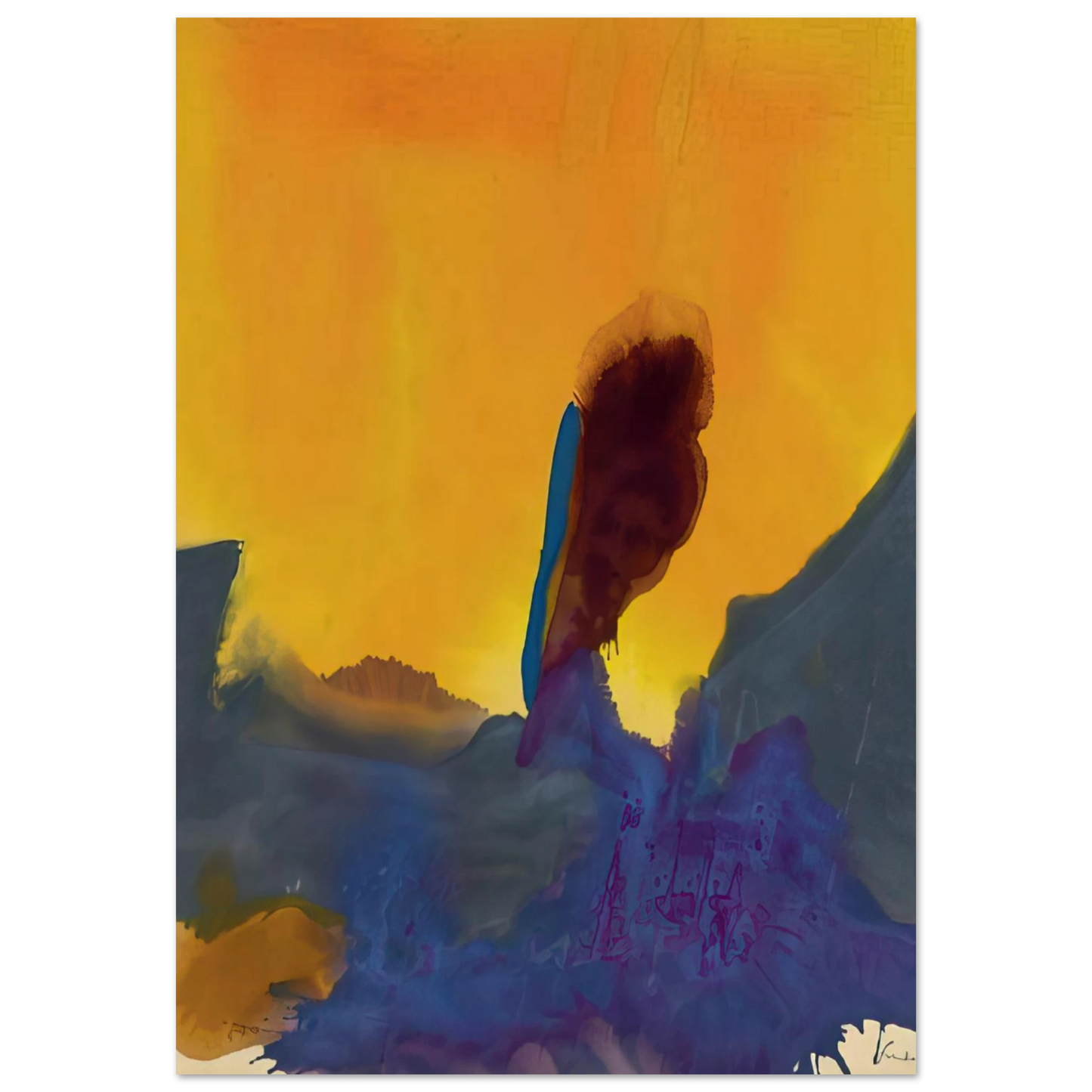 Helen Frankenthaler - Glow II - 1968 Wall art - 13x18 cm / 5x7 inches - Fine Art Poster - -